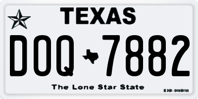 TX license plate DOQ7882