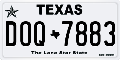 TX license plate DOQ7883