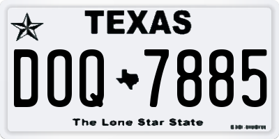 TX license plate DOQ7885