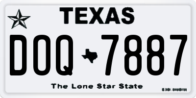 TX license plate DOQ7887