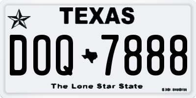 TX license plate DOQ7888