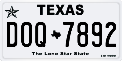 TX license plate DOQ7892