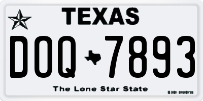 TX license plate DOQ7893