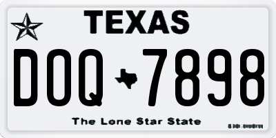 TX license plate DOQ7898