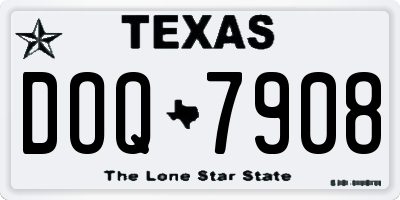 TX license plate DOQ7908