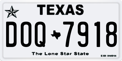 TX license plate DOQ7918