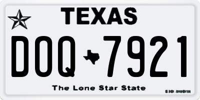 TX license plate DOQ7921