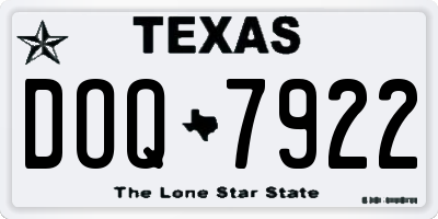 TX license plate DOQ7922