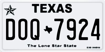 TX license plate DOQ7924