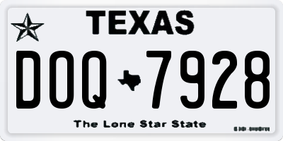 TX license plate DOQ7928