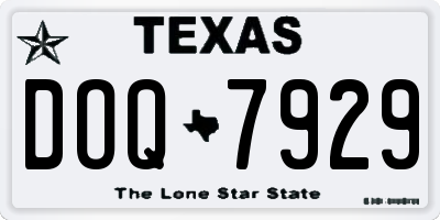 TX license plate DOQ7929