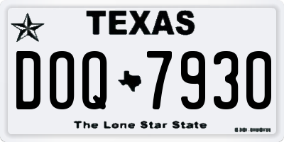 TX license plate DOQ7930