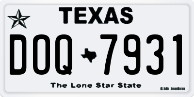 TX license plate DOQ7931