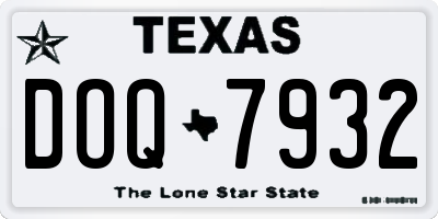 TX license plate DOQ7932