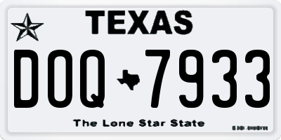 TX license plate DOQ7933