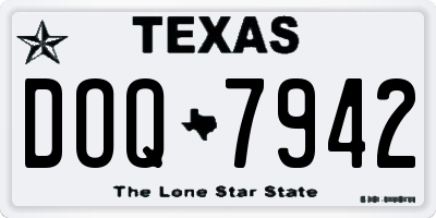 TX license plate DOQ7942