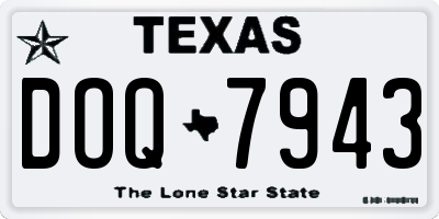 TX license plate DOQ7943