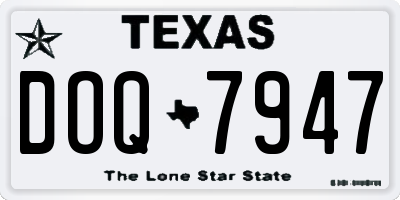 TX license plate DOQ7947