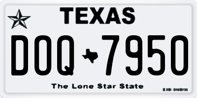 TX license plate DOQ7950