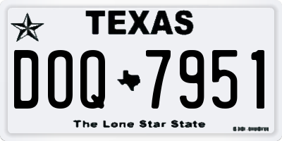 TX license plate DOQ7951