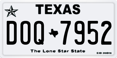 TX license plate DOQ7952