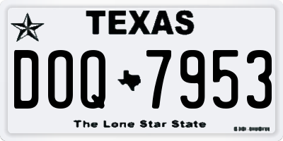 TX license plate DOQ7953