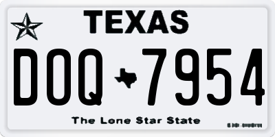 TX license plate DOQ7954