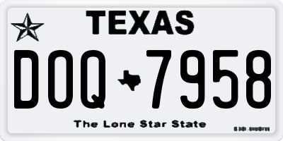 TX license plate DOQ7958
