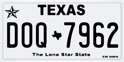 TX license plate DOQ7962