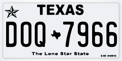 TX license plate DOQ7966