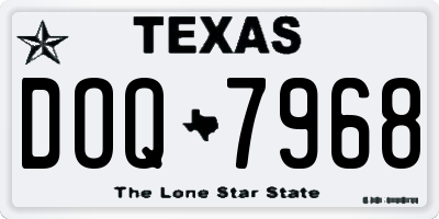 TX license plate DOQ7968