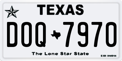 TX license plate DOQ7970