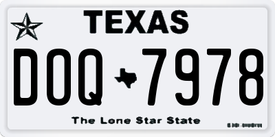 TX license plate DOQ7978