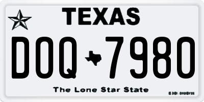 TX license plate DOQ7980