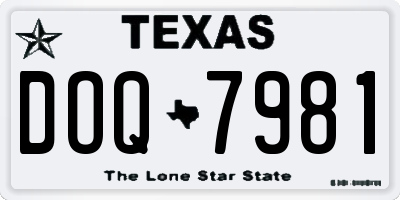 TX license plate DOQ7981