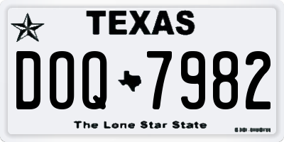 TX license plate DOQ7982