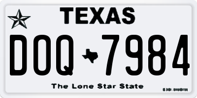 TX license plate DOQ7984