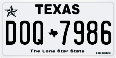 TX license plate DOQ7986