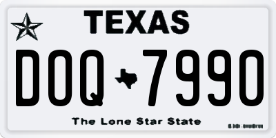 TX license plate DOQ7990