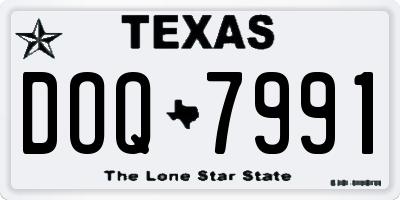 TX license plate DOQ7991