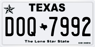 TX license plate DOQ7992