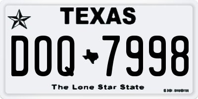 TX license plate DOQ7998