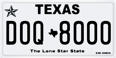 TX license plate DOQ8000
