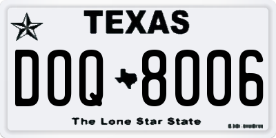TX license plate DOQ8006