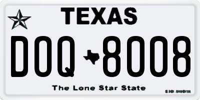 TX license plate DOQ8008