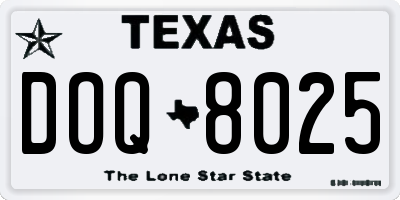 TX license plate DOQ8025