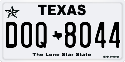 TX license plate DOQ8044