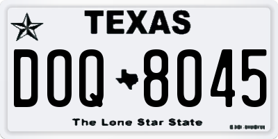 TX license plate DOQ8045