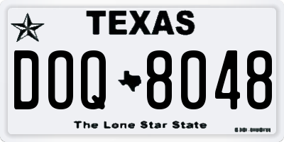 TX license plate DOQ8048
