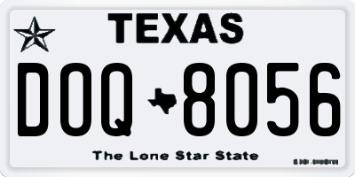 TX license plate DOQ8056